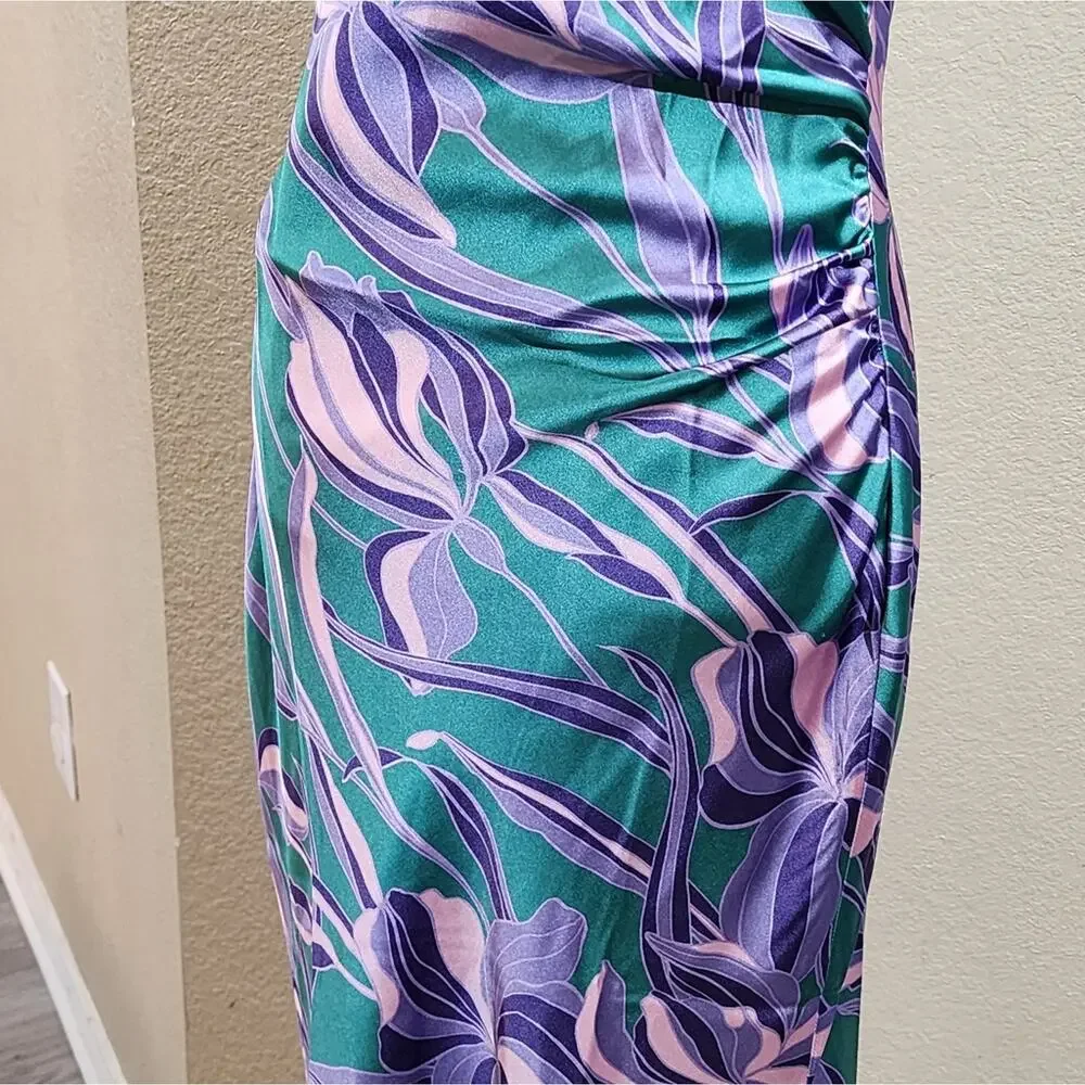 House of Harlow 1960 x Revolve 60s 70s vibes satin maxi dress size medium new - Picture 5 of 10